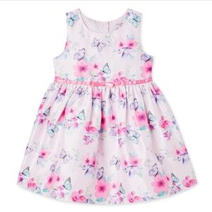 2 Peice Of Toddler Girl Floral Butterfly Pink Dress